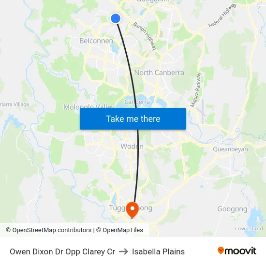 Owen Dixon Dr Opp Clarey Cr to Isabella Plains map