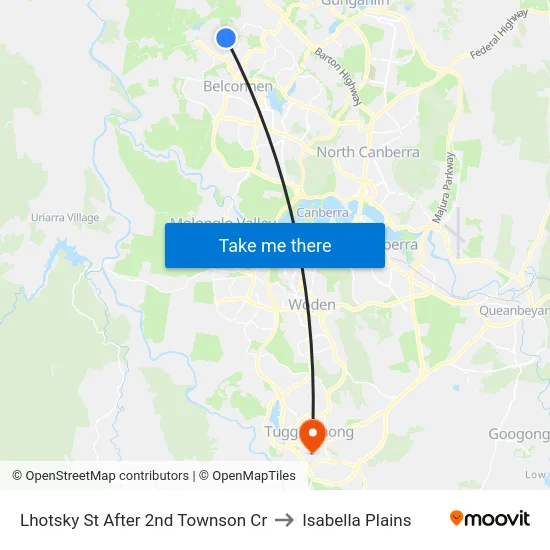 Lhotsky St After 2nd Townson Cr to Isabella Plains map