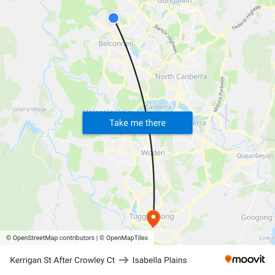 Kerrigan St After Crowley Ct to Isabella Plains map
