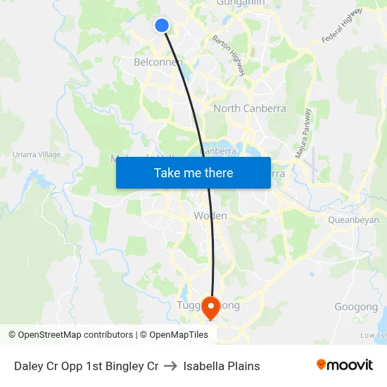 Daley Cr Opp 1st Bingley Cr to Isabella Plains map