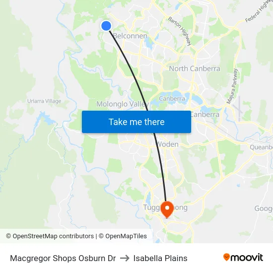Macgregor Shops Osburn Dr to Isabella Plains map