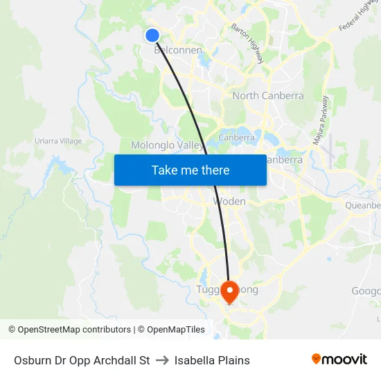 Osburn Dr Opp Archdall St to Isabella Plains map