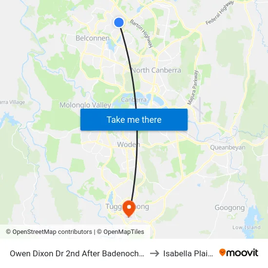 Owen Dixon Dr 2nd After Badenoch Cr to Isabella Plains map