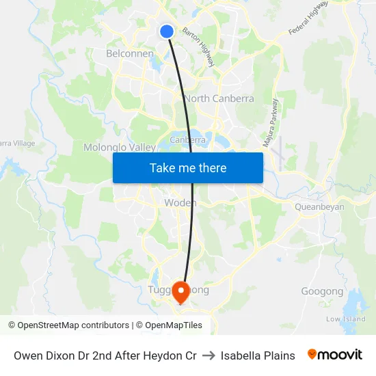 Owen Dixon Dr 2nd After Heydon Cr to Isabella Plains map