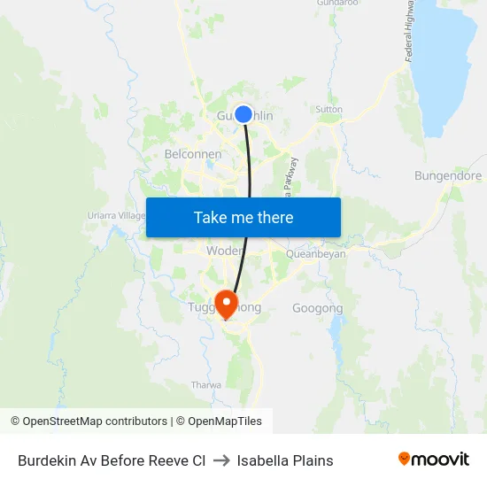 Burdekin Av Before Reeve Cl to Isabella Plains map
