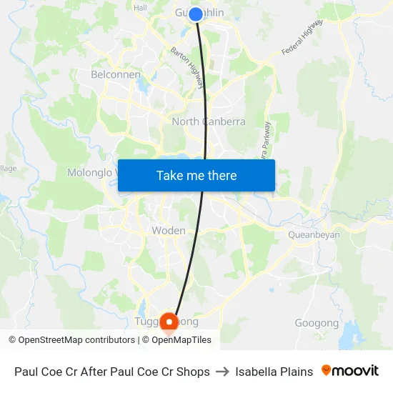 Paul Coe Cr After Paul Coe Cr Shops to Isabella Plains map