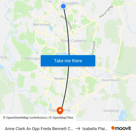 Anne Clark Av Opp Freda Bennett Cct to Isabella Plains map