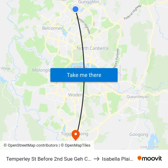 Temperley St Before 2nd Sue Geh Cct to Isabella Plains map
