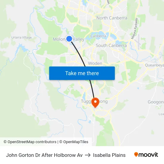 John Gorton Dr After Holborow Av to Isabella Plains map