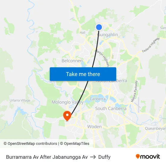 Burramarra Av After Jabanungga Av to Duffy map