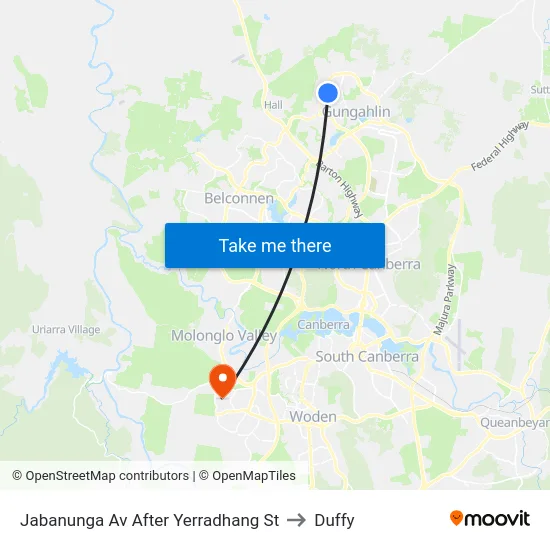 Jabanunga Av After Yerradhang St to Duffy map