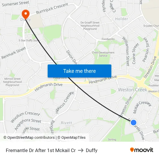 Fremantle Dr After 1st Mckail Cr to Duffy map
