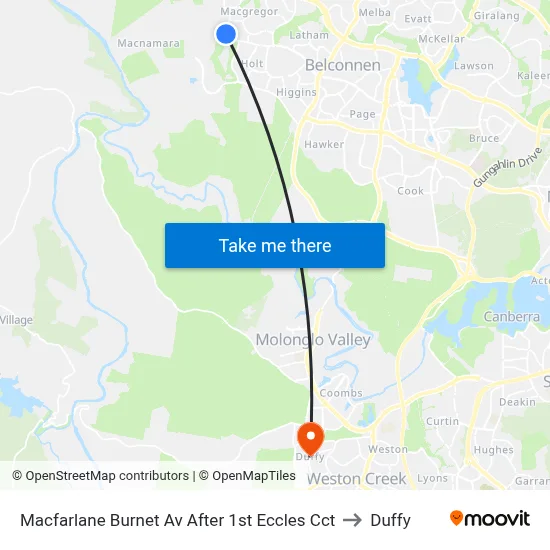 Macfarlane Burnet Av After 1st Eccles Cct to Duffy map