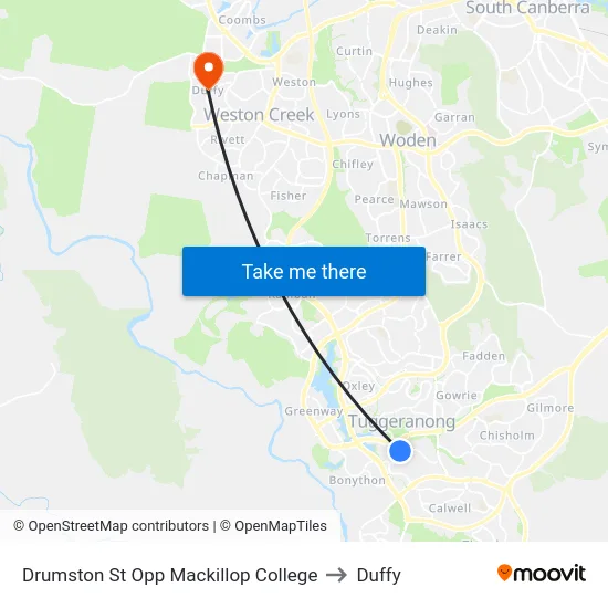 Drumston St Opp Mackillop College to Duffy map
