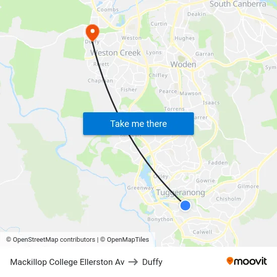 Mackillop College Ellerston Av to Duffy map