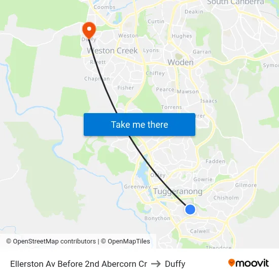 Ellerston Av Before 2nd Abercorn Cr to Duffy map