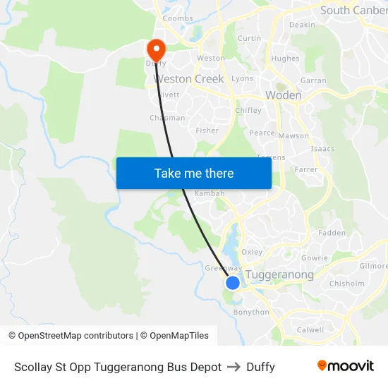 Scollay St Opp Tuggeranong Bus Depot to Duffy map