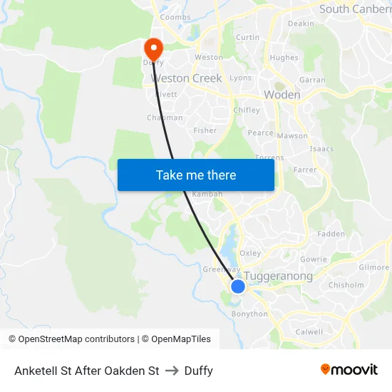 Anketell St After Oakden St to Duffy map