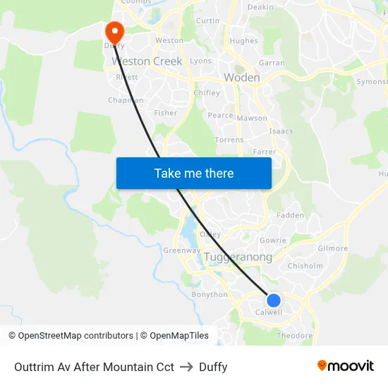 Outtrim Av After Mountain Cct to Duffy map