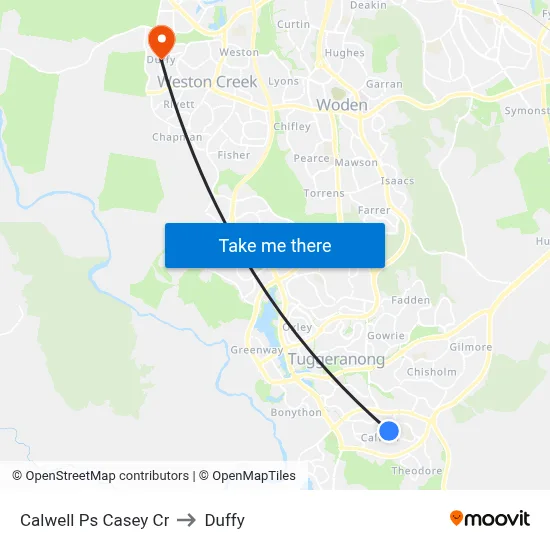 Calwell Ps Casey Cr to Duffy map
