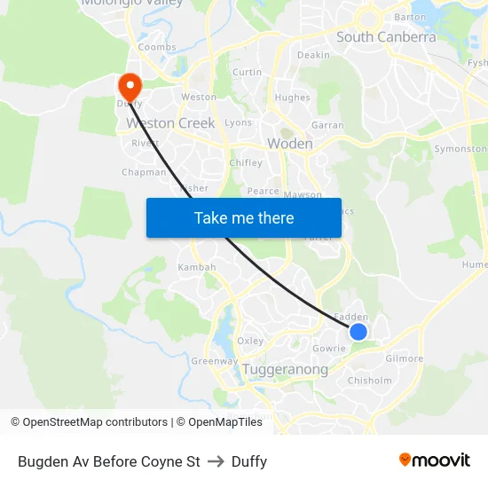 Bugden Av Before Coyne St to Duffy map