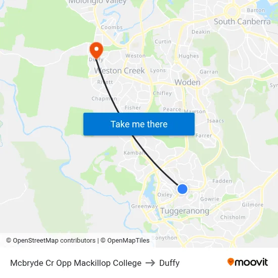 Mcbryde Cr Opp Mackillop College to Duffy map