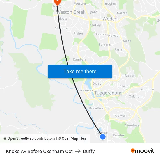 Knoke Av Before Oxenham Cct to Duffy map
