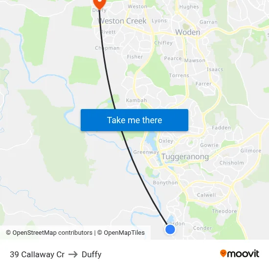 39 Callaway Cr to Duffy map