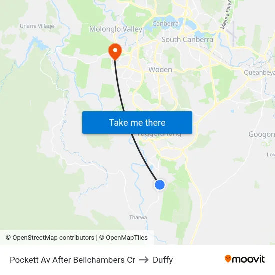Pockett Av After Bellchambers Cr to Duffy map