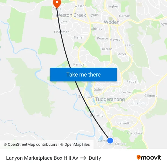 Lanyon Marketplace Box Hill Av to Duffy map