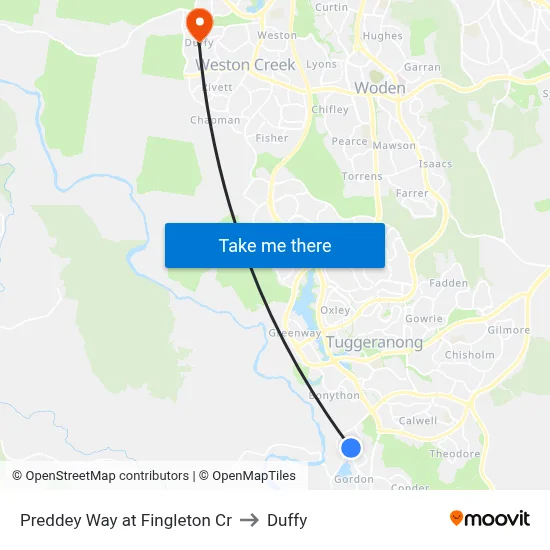 Preddey Way at Fingleton Cr to Duffy map