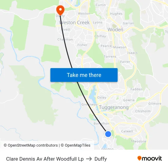 Clare Dennis Av After Woodfull Lp to Duffy map