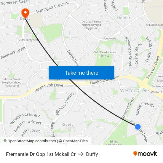 Fremantle Dr Opp 1st Mckail Cr to Duffy map