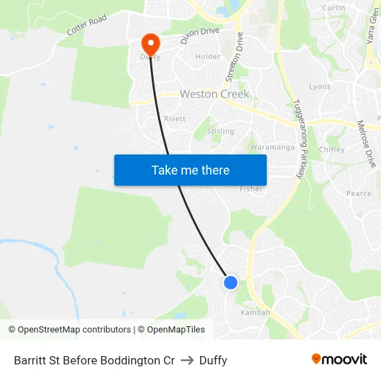 Barritt St Before Boddington Cr to Duffy map