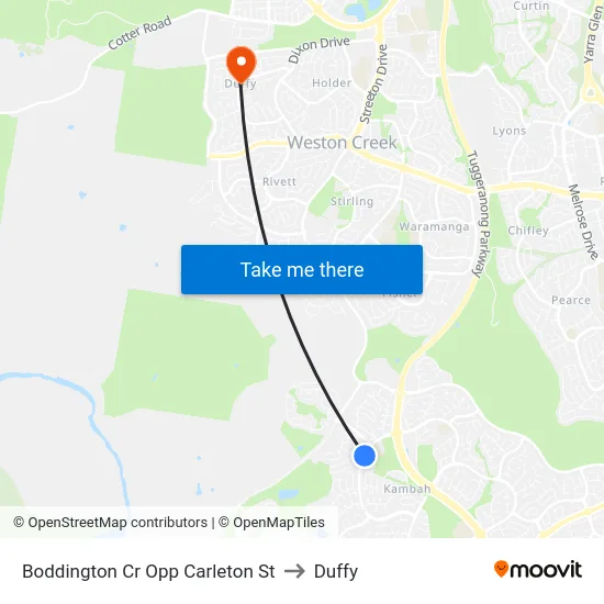 Boddington Cr Opp Carleton St to Duffy map