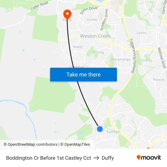 Boddington Cr Before 1st Castley Cct to Duffy map
