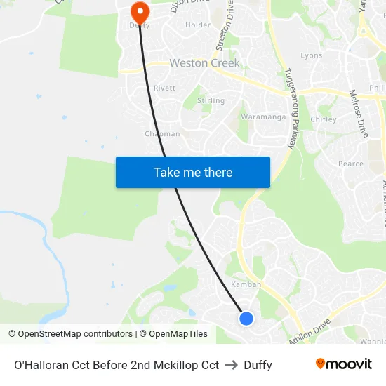 O'Halloran Cct Before 2nd Mckillop Cct to Duffy map