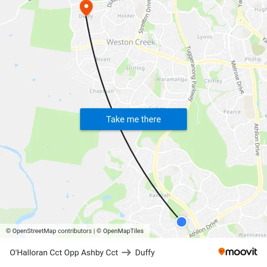 O'Halloran Cct Opp Ashby Cct to Duffy map