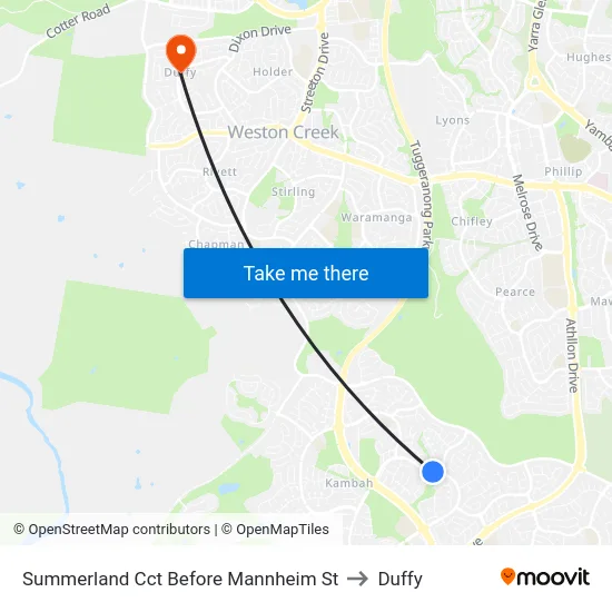 Summerland Cct Before Mannheim St to Duffy map