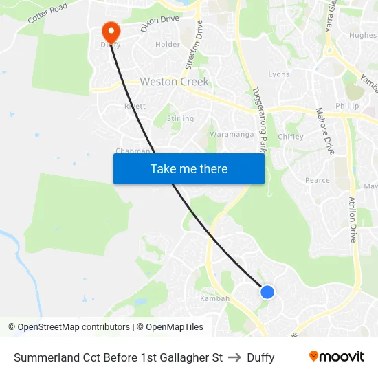 Summerland Cct Before 1st Gallagher St to Duffy map