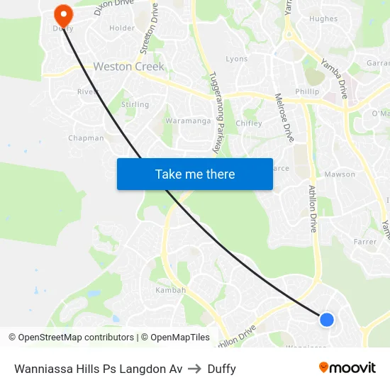 Wanniassa Hills Ps Langdon Av to Duffy map