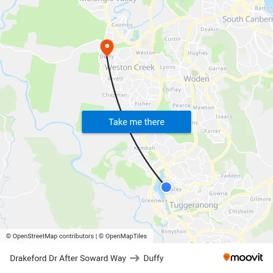 Drakeford Dr After Soward Way to Duffy map