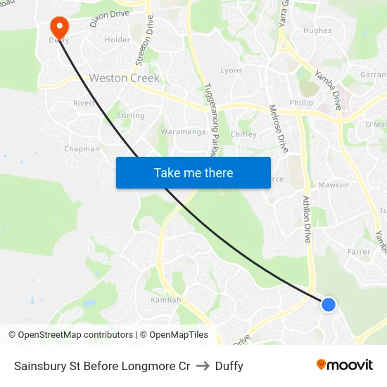 Sainsbury St Before Longmore Cr to Duffy map