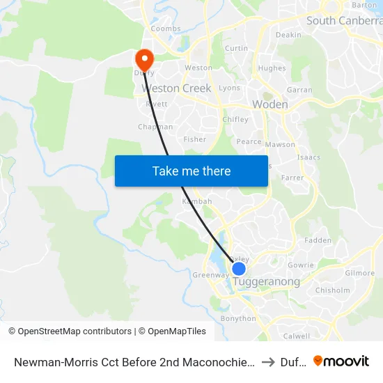 Newman-Morris Cct Before 2nd Maconochie Cr to Duffy map