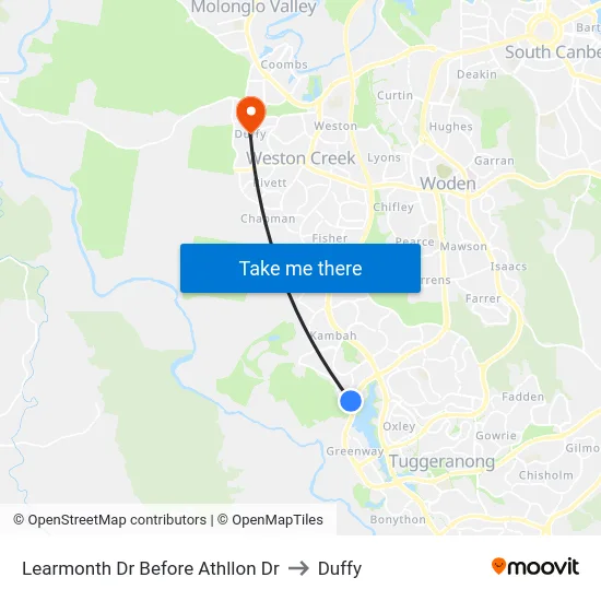 Learmonth Dr Before Athllon Dr to Duffy map