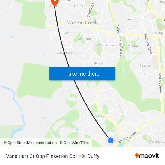 Vansittart Cr Opp Pinkerton Cct to Duffy map