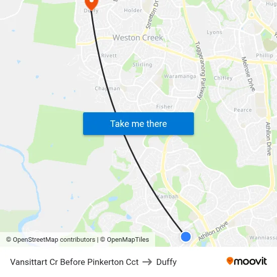Vansittart Cr Before Pinkerton Cct to Duffy map