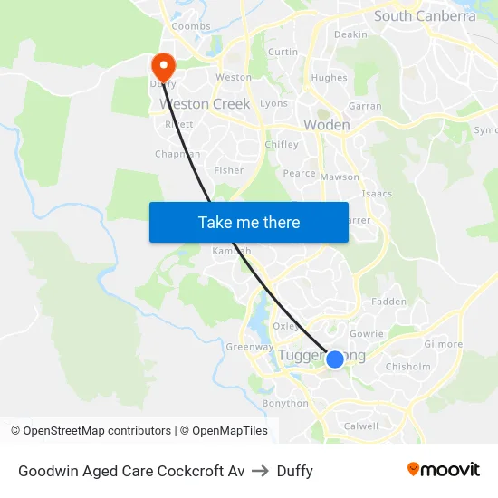 Goodwin Aged Care Cockcroft Av to Duffy map