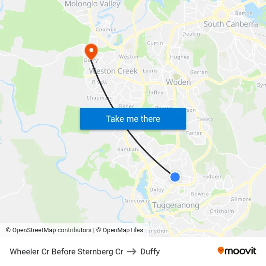Wheeler Cr Before Sternberg Cr to Duffy map