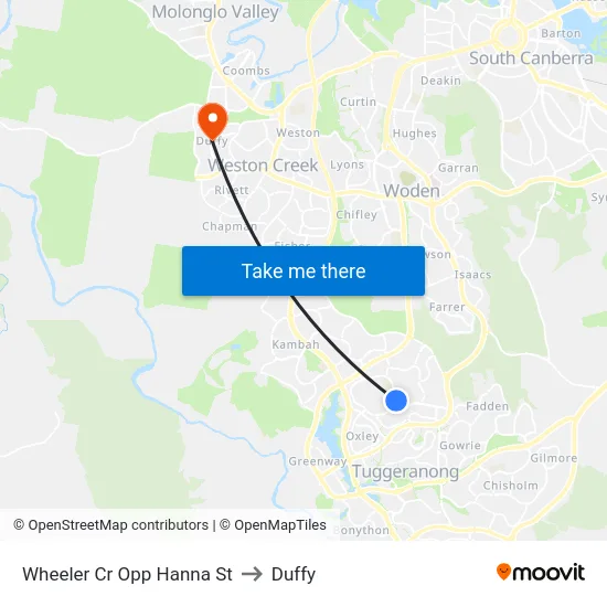 Wheeler Cr Opp Hanna St to Duffy map